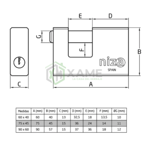 CANDADO NIZA 21313 MOD, 200-75