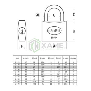 CANDADO AMIG MOD. 1-25 1217