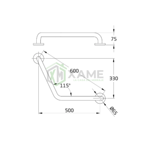 MANILLON AMIG BAÑO 6 25X600 INOX