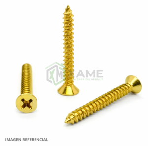 TORNILLO DORADO 6 X 1/2"