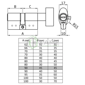 CILINDRO AMIG 10000-90 22369 LL/S