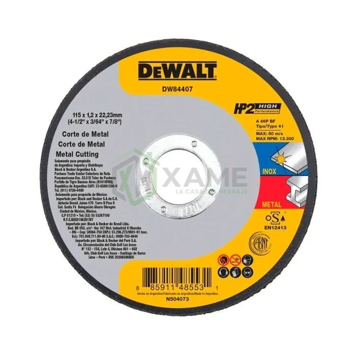 DISCO DEWALT DW 84407 C/METAL 4 1/2