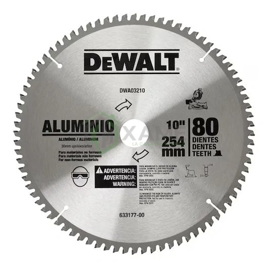 DISCO DEWALT 10"X 80D P/ALUMINIO DWA03210