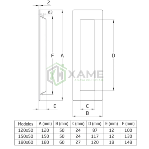 TIRADERA P/CORR AMIG MOD,13 180X60 23603
