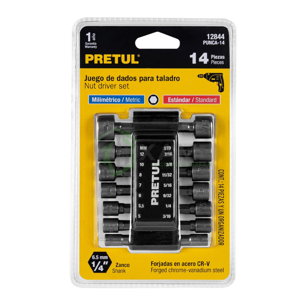 JUEGO PRETUL P/TALADRO 12844 14PIEZ-522831K