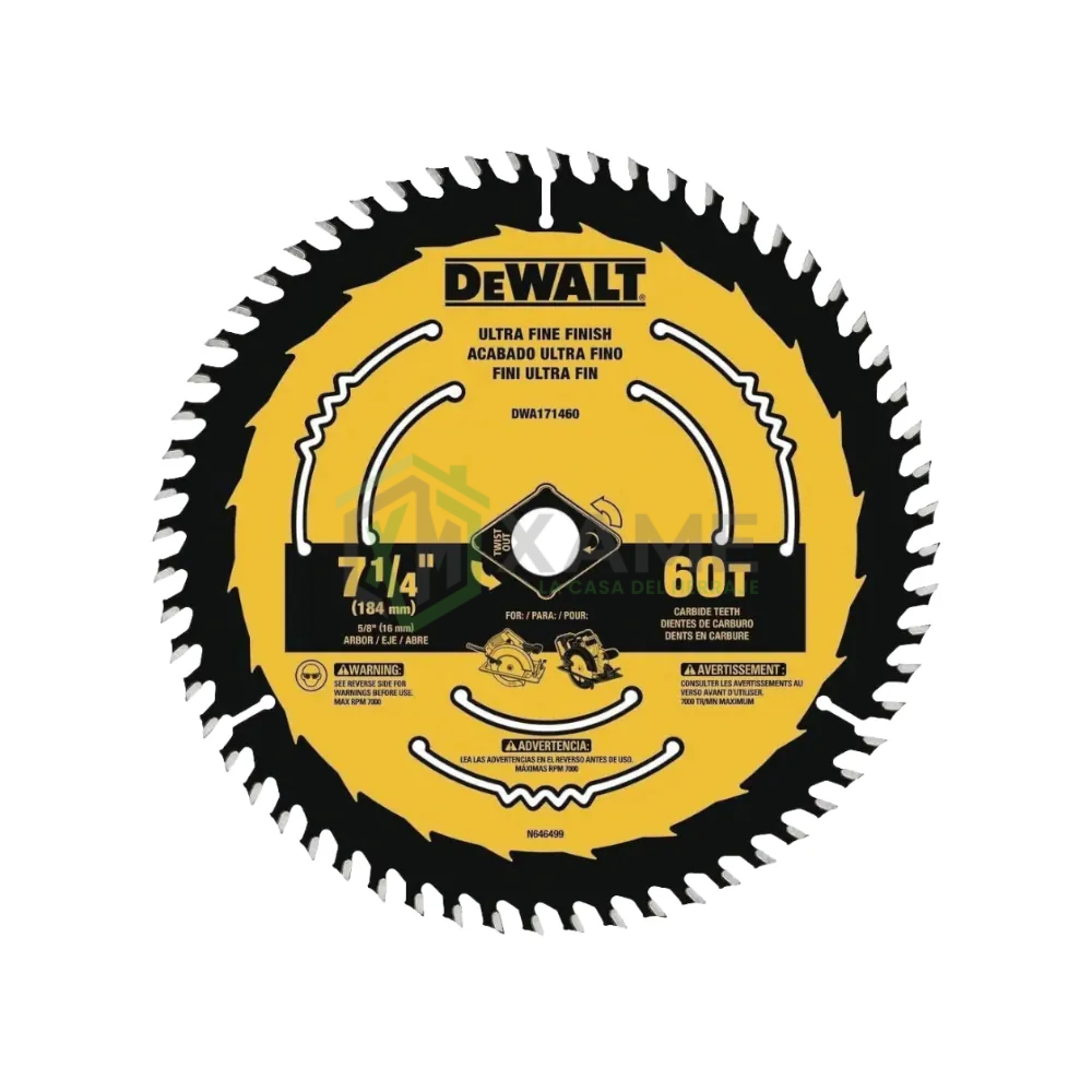 DISCO DEWALT 7 1/4 X 60D P/MADERA DWA271460
