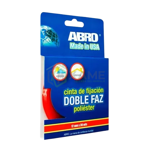 CINTA ABRO DOBLE FAZ ROJA 12 X 30 POLYESTER 37864