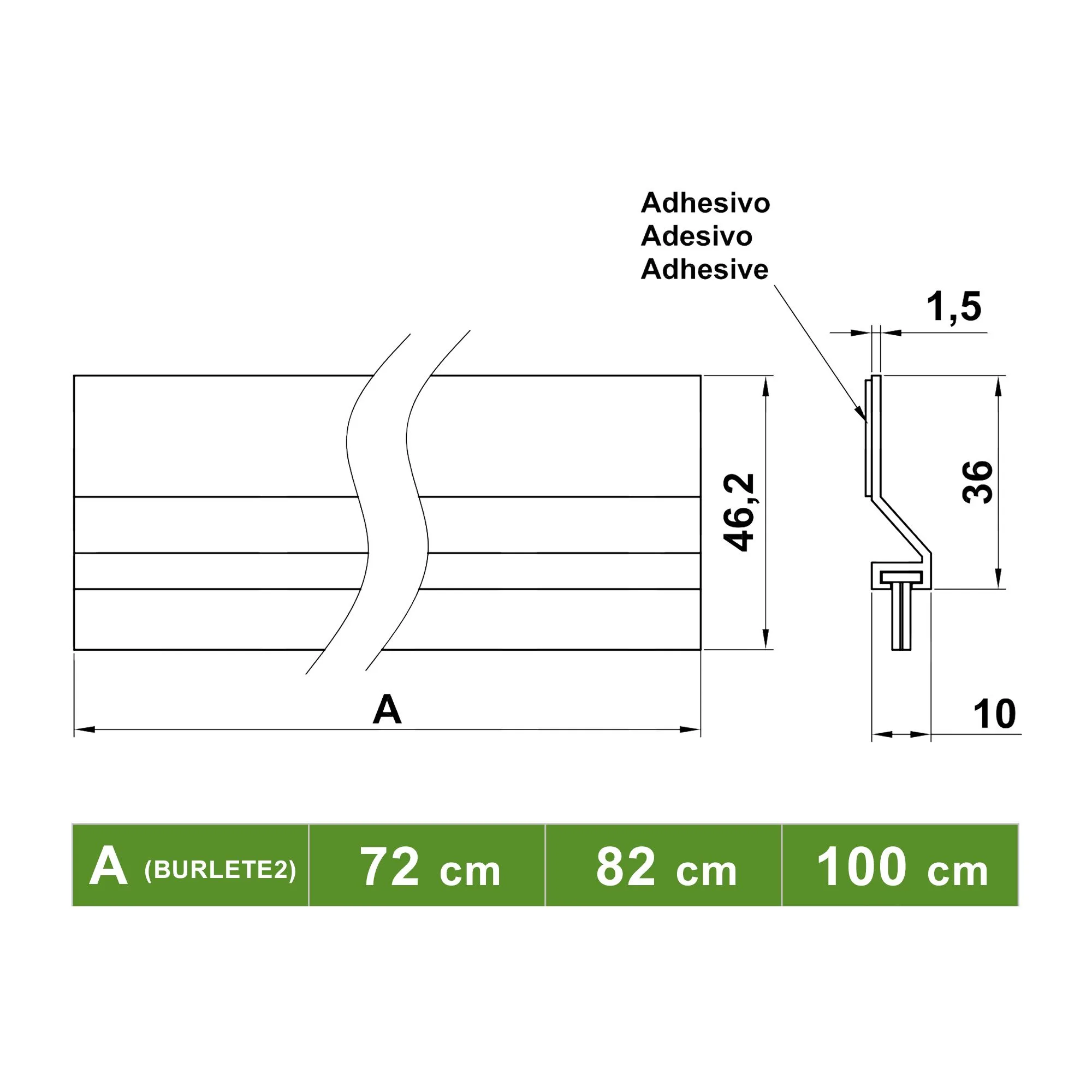 BARREDERA AMIG 2 - 1000 ALUMINIO PLATA 2076