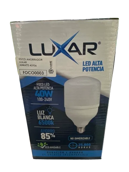 FOCO AHORRADOR LUXAR 40W 43936